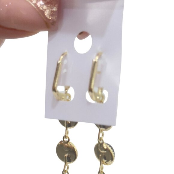 NEW Gold Filled Gold & Pearl Drop Earrings With Black Beads - Picture 6 of 9